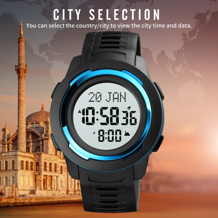 skmei-1729-qibla-calendar-timing-multifunctional-led-digital-display-luminous-electronic-watchblue-and-white