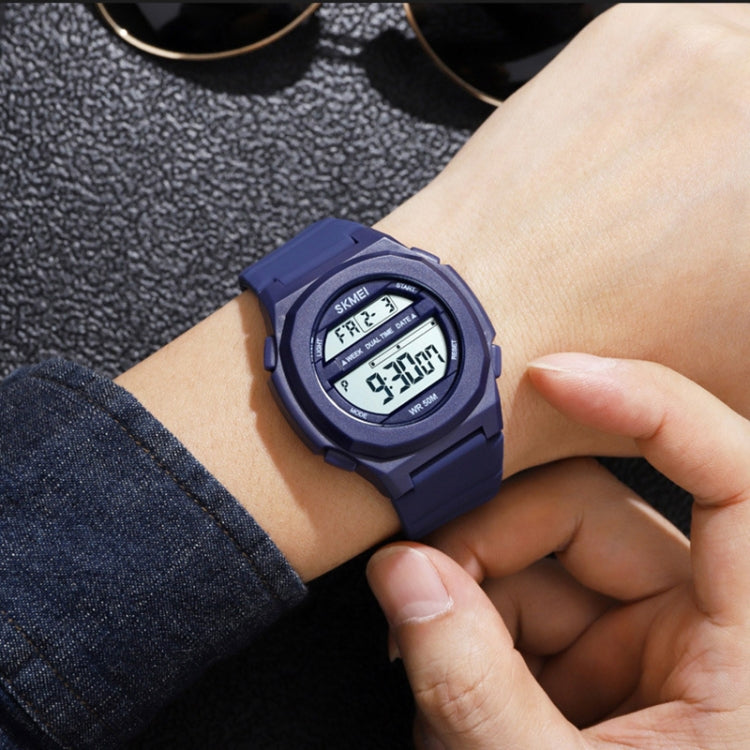 skmei-1821-stainless-steel-buckle-silicone-strap-electronic-watcharmy-green
