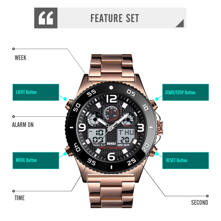 skmei-1538-multi-function-time-large-dial-steel-belt-men-casual-sports-electronic-watchrose-gold-silicone-belt