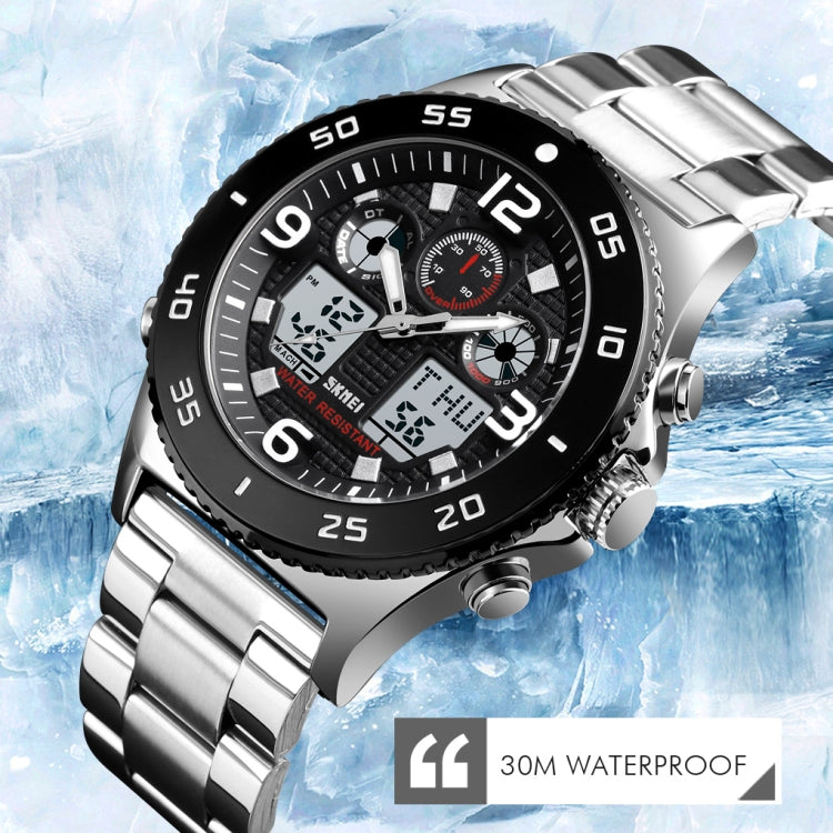 skmei-1538-multi-function-time-large-dial-steel-belt-men-casual-sports-electronic-watchsilver-silicone-belt