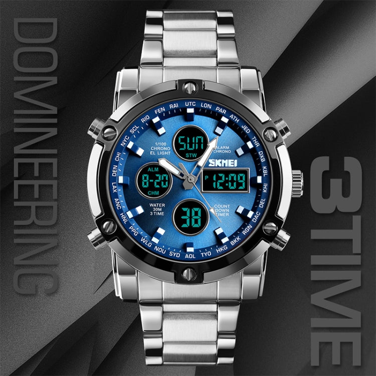 skmei-1389-multifunctional-men-business-digital-watch-30m-waterproof-large-dial-wrist-watch-with-stainless-steel-watchband-black