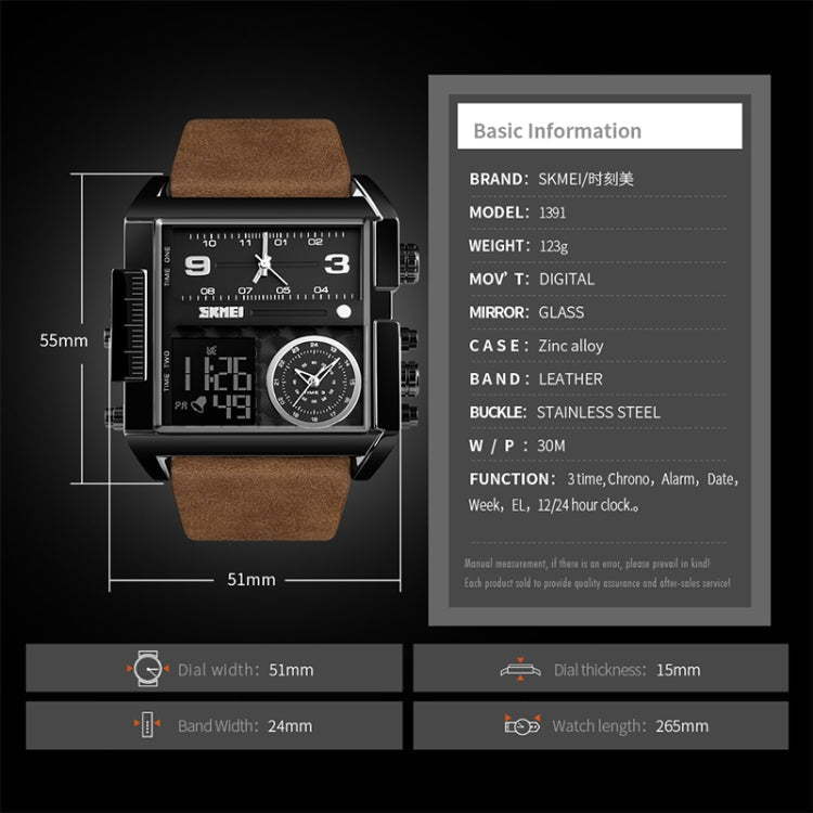 skmei-1391-multifunctional-men-business-digital-watch-30m-waterproof-square-dial-wrist-watch-with-leather-watchbandblack