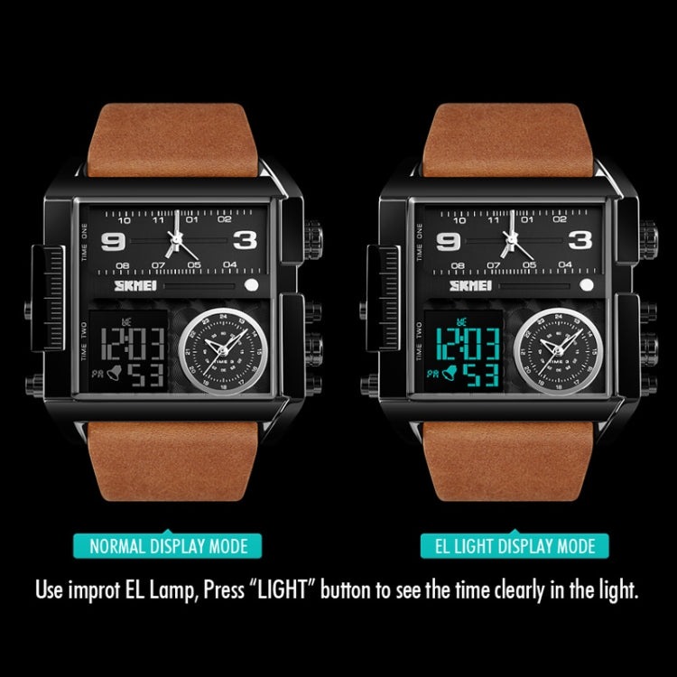 skmei-1391-multifunctional-men-business-digital-watch-30m-waterproof-square-dial-wrist-watch-with-leather-watchbandsilver-coffee